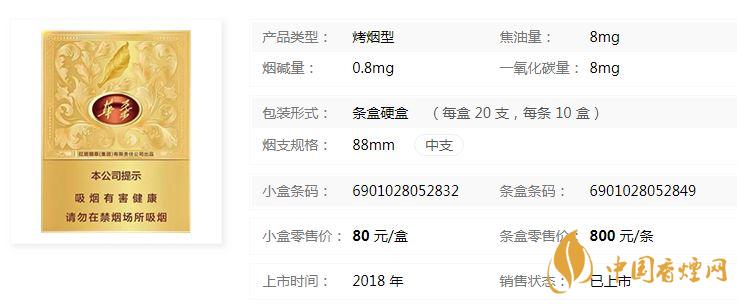 玉溪中支華葉多少錢一包 玉溪中支華葉價格表查詢