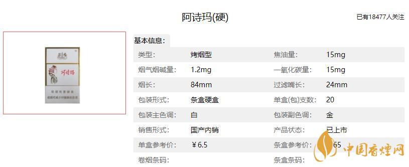 阿詩(shī)瑪香煙多少錢(qián)一包2021 玉溪阿詩(shī)瑪香煙多少錢(qián)一包